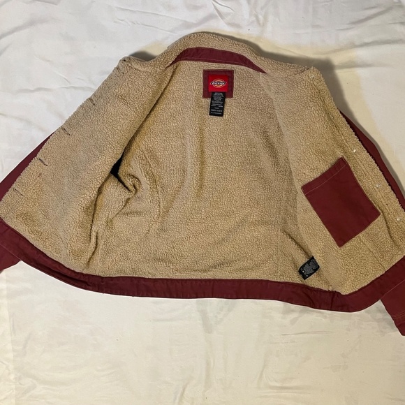 Dickies Red Denim Sherpa Jacket - Picture 2 of 4